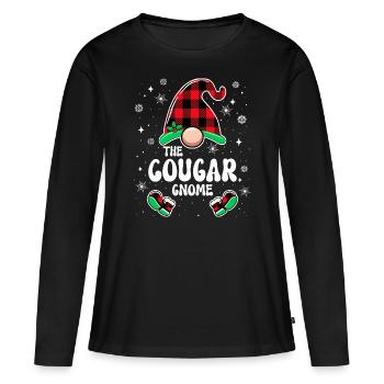 Noël En Famille Gnome Cougar - T-shirt manches longues Premium bio Femme - noir - Devant - Julia (174cm)