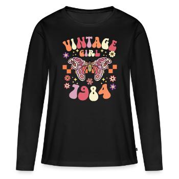 Jahrgang 1984 Geburtstagsfeier Frau 40 Jahre - Frauen Premium Bio Langarmshirt - Schwarz - Vorne - Julia (174cm)