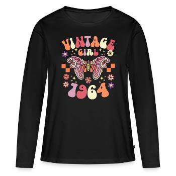 Jahrgang 1964 Geburtstagsfeier Frau 60 Jahre - Frauen Premium Bio Langarmshirt - Schwarz - Vorne - Julia (174cm)