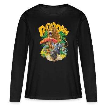 Animaux de la Savane #1 - T-shirt manches longues Premium bio Femme - noir - Devant - Julia (174cm)