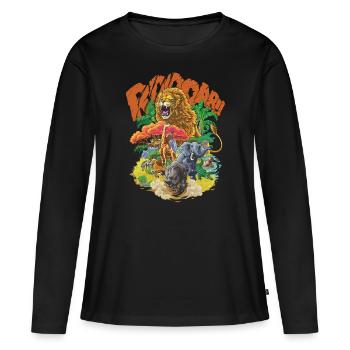 Animaux de la Savane #2 - T-shirt manches longues Premium bio Femme - noir - Devant - Julia (174cm)