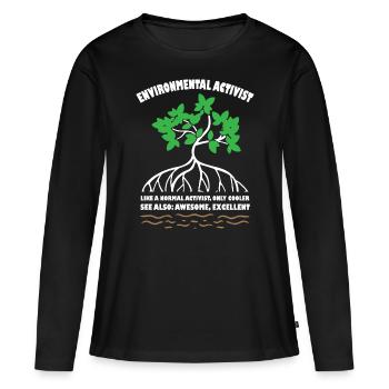 Mangroves Activist - Women's Premium Organic Long Sleeve Shirt - black - Front - Julia (174cm)
