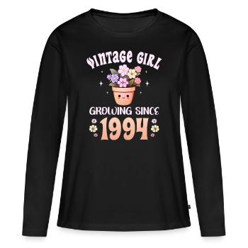 Vintage Year 1994 Birthday Woman 30 Years - Women's Premium Organic Long Sleeve Shirt - black - Front - Julia (174cm)