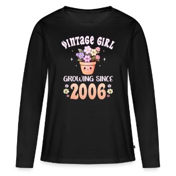 Vintage Year 2006 Birthday Woman 18 Years Old - Women's Premium Organic Long Sleeve Shirt - black - Front - Julia (174cm)