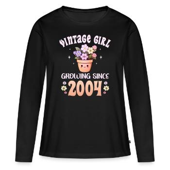 Vintage Year 2004 Birthday Woman 20 Years - Women's Premium Organic Long Sleeve Shirt - black - Front - Julia (174cm)