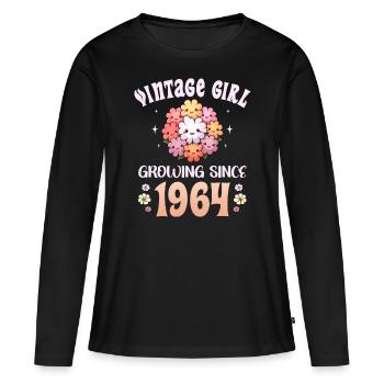 Vintage Year 1964 Birthday Woman 60 Years - Women's Premium Organic Long Sleeve Shirt - black - Front - Julia (174cm)