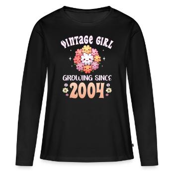Vintage Year 2004 Birthday Woman 20 Years - Women's Premium Organic Long Sleeve Shirt - black - Front - Julia (174cm)