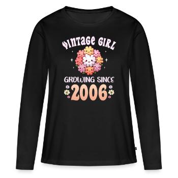 Vintage Year 2006 Birthday Woman 18 Year Old - Women's Premium Organic Long Sleeve Shirt - black - Front - Julia (174cm)