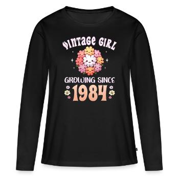 Vintage Year 1984 Anniversary Woman 40 Years - Women's Premium Organic Long Sleeve Shirt - black - Front - Julia (174cm)