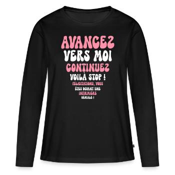 Humour Super Cadeau Pour Infirmière - T-shirt manches longues Premium bio Femme - noir - Devant - Julia (174cm)