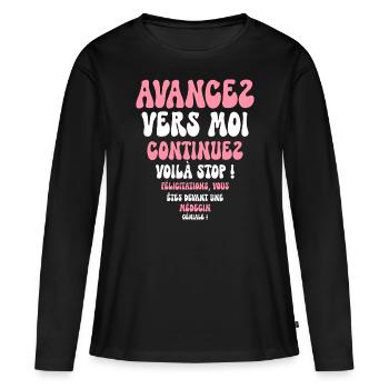 Humour Super Cadeau Pour Médecin - T-shirt manches longues Premium bio Femme - noir - Devant - Julia (174cm)