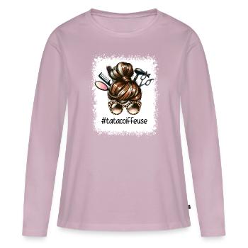 Dutt Tante Friseur Super Tante Friseur - Frauen Premium Bio Langarmshirt - Altrosa - Vorne - Julia (174cm)