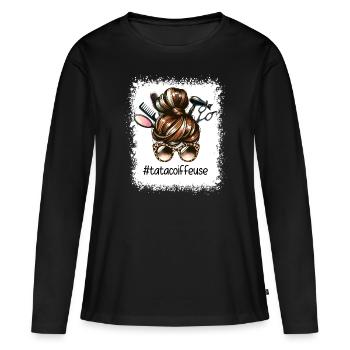 Bun Aunt Hairdresser Super Aunt Hairdresser - Women's Premium Organic Long Sleeve Shirt - black - Front - Julia (174cm)