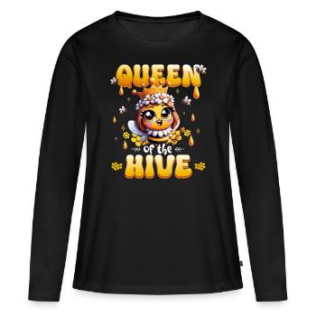 Queen of the Hive Loves Bees Mom - Women's Premium Organic Long Sleeve Shirt - black - Front - Julia (174cm)