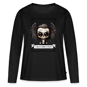 Angel - Skull - Frauen Premium Bio Langarmshirt - Schwarz - Vorne - Julia (174cm)