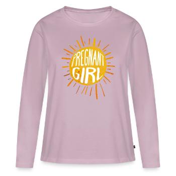 Sommerschwangerschaftsankündigung Schwangere Mutter - Frauen Premium Bio Langarmshirt - Altrosa - Vorne - Julia (174cm)
