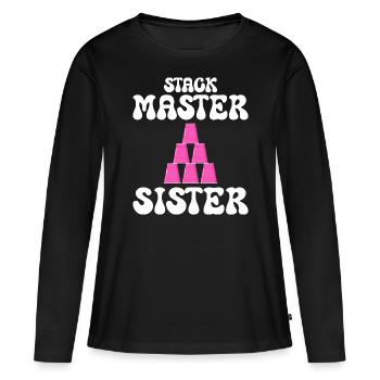 Cups Stacker Sport Stacking Soeur - T-shirt manches longues Premium bio Femme - noir - Devant - Julia (174cm)