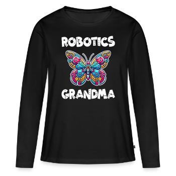 Butterfly Robotic Robot Granny - Women's Premium Organic Long Sleeve Shirt - black - Front - Julia (174cm)