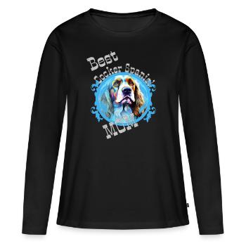 Cocker anglais Spaniel Dire Meilleure Maman - T-shirt manches longues Premium bio Femme - noir - Devant - Julia (174cm)