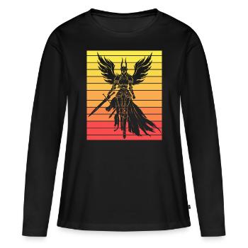 Vintage Femme Viking Maman Valkyrie - T-shirt manches longues Premium bio Femme - noir - Devant - Julia (174cm)