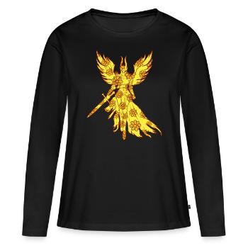Fleurs Femme Viking Maman Valkyrie - T-shirt manches longues Premium bio Femme - noir - Devant - Julia (174cm)