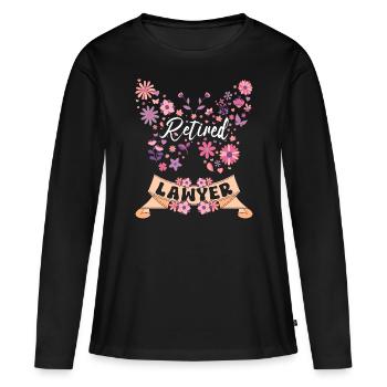 Retired Woman Lawyer Retirement - Women's Premium Organic Long Sleeve Shirt - black - Front - Julia (174cm)