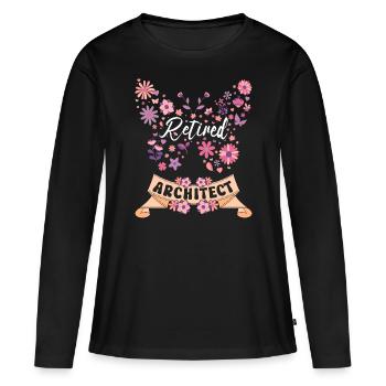 Retired Woman Architect Retirement - Women's Premium Organic Long Sleeve Shirt - black - Front - Julia (174cm)