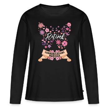 Retired Woman Retirement Communication Officer - Women's Premium Organic Long Sleeve Shirt - black - Front - Julia (174cm)