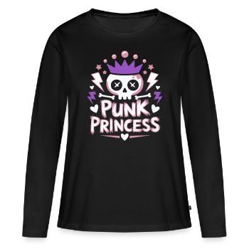 Punk Frau Prinzessin Rocker Punk - Frauen Premium Bio Langarmshirt - Schwarz - Vorne - Julia (174cm)