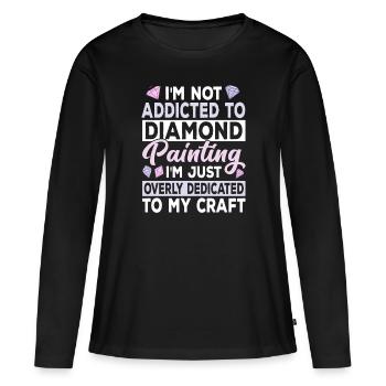 Chemise de peinture au diamant pour la peinture au diamant - T-shirt manches longues Premium bio Femme - noir - Devant - Julia (174cm)