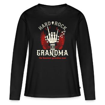 Mère Rock Vintage Maman Rockeuse - T-shirt manches longues Premium bio Femme - noir - Devant - Julia (174cm)