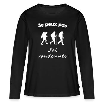 Humour Idea Gift Hike Rondonnée - Women's Premium Organic Long Sleeve Shirt - black - Front - Julia (174cm)
