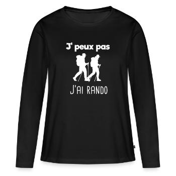 I can't I hiked - Women's Premium Organic Long Sleeve Shirt - black - Front - Julia (174cm)
