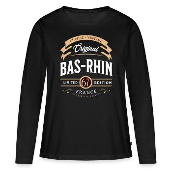 Departamento Bas-Rhin Frankreich - Frauen Premium Bio Langarmshirt - Schwarz - Vorne - Julia (174cm)