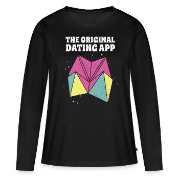 années quatre-vingt-dix - T-shirt manches longues Premium bio Femme - noir - Devant - Julia (174cm)