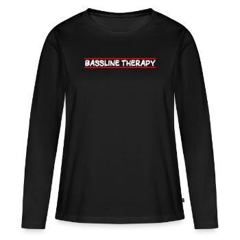 THÉRAPIE TECHNO HARDCORE BASSLINE - HARDTEKK - T-shirt manches longues Premium bio Femme - noir - Devant - Julia (174cm)