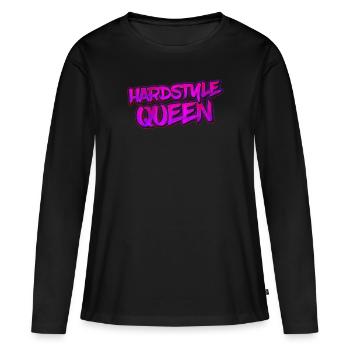 Hardstyle QUEEN - Techno Rave Party - T-shirt manches longues Premium bio Femme - noir - Devant - Julia (174cm)