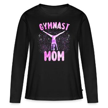 Gymnastik Geschenk Mama Turnerin - Frauen Premium Bio Langarmshirt - Schwarz - Vorne - Julia (174cm)
