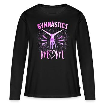 Gymnastik Geschenk Mama Turnerin - Frauen Premium Bio Langarmshirt - Schwarz - Vorne - Julia (174cm)