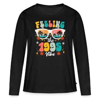 30eme Anniversaire Femme 1995 30 Ans Anniversaire - T-shirt manches longues Premium bio Femme - noir - Devant - Julia (174cm)