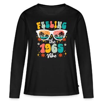 60 Jahre Frau 1965 60 Jahre Jubiläum - Frauen Premium Bio Langarmshirt - Schwarz - Vorne - Julia (174cm)