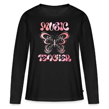 Papillon Musiklehrer - Frauen Premium Bio Langarmshirt - Schwarz - Vorne - Julia (174cm)