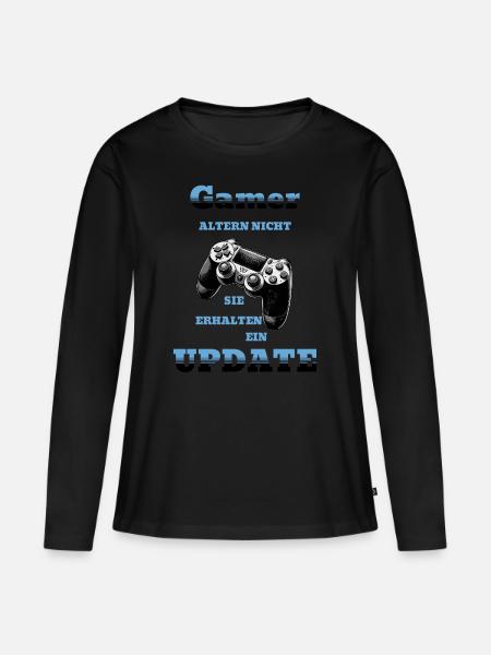 Gamer erhalten ein Update - Frauen Premium Bio Langarmshirt - Schwarz