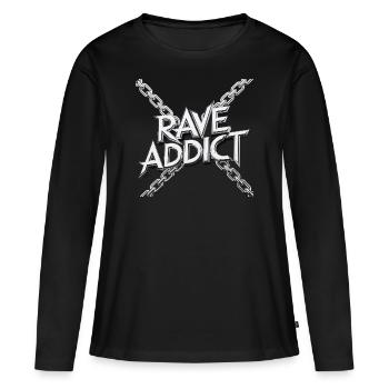 EDM Techno Rave Musique Festival - T-shirt manches longues Premium bio Femme - noir - Devant - Julia (174cm)
