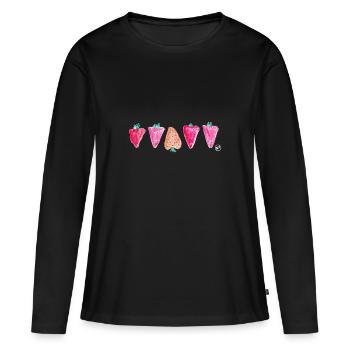 * BAM * be_different - T-shirt manches longues Premium bio Femme - noir - Devant - Julia (174cm)