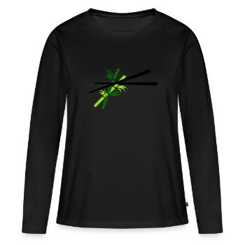 Chopsticks bamboo - chopsticks bamboo - Women's Premium Organic Long Sleeve Shirt - black - Front - Julia (174cm)