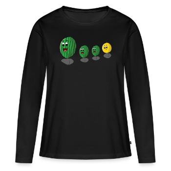 Melons - T-shirt manches longues Premium bio Femme - noir - Devant - Julia (174cm)