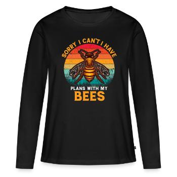 Apiculture Cours d’apiculture Association des apiculteurs Apiculteurs - T-shirt manches longues Premium bio Femme - noir - Devant - Julia (174cm)