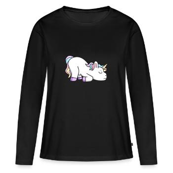 Unicorn tired - Women's Premium Organic Long Sleeve Shirt - black - Front - Julia (174cm)
