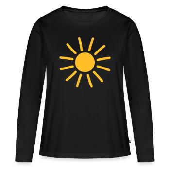 Soleil soleil sunshine soleil - T-shirt manches longues Premium bio Femme - noir - Devant - Julia (174cm)